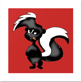 angry skunk cartoon Posters and Art